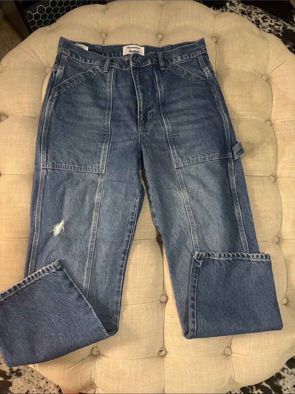 Reformation Blue Relaxed Carpenter Jeans
